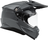 FLY Racing Trekker Solid Helmet Grey XS – Versatile Off-Road, Street, and Snow Helmet with ECE and DOT Approval