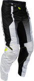 Fly Racing Kinetic Fade Motorcycle Pants White/Black/Hi-Vis, Size 32, Part Number 380-53032