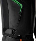 S1 D3o Leather Jacket Blk/Gry/Flo Grn Md