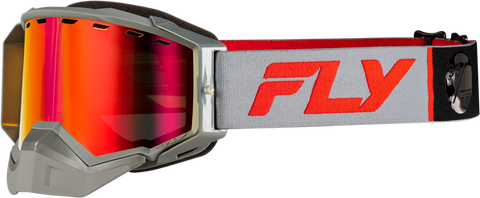 Fly Racing Zone Elite Snow Goggle with Red Mirror and Amber Lens - Grey/Red