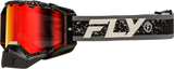 Fly Racing Zone Snow Goggle Black/Grey with Red Mirror & Amber Lens