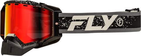 Fly Racing Zone Snow Goggle Black/Grey with Red Mirror & Amber Lens