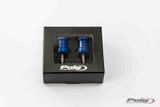 PUIG Hi-Tech 10mm Blue Swingarm Spools, Part Number 5924A, 2-Pack