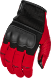 Fly Racing Coolpro Force Gloves Black/Red Medium - Durable Goat Skin Leather and Hard Knuckle Protection