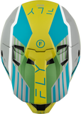 Fly Racing Youth Formula CC Strike Helmet Matte Gray/Green/Teal, Yellow-Large – Part 73-4365YL