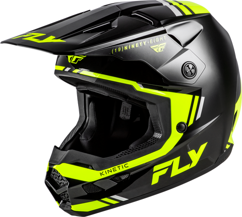 FLY Racing Kinetic Verdict Helmet Black/Hi Vis/Grey XS – Off-Road Motorcycle Helmet with Advanced Ventilation and Safety Features