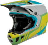 Fly Racing Formula CC Strike Motorcycle Helmet Matte Gray/Green/Teal Medium 73-4365M