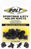 BOLT M8 Three-Stage Push Rivet Kit, 10-Pack, Part Number 2005-8SRIV