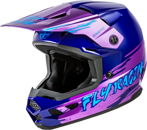 Fly Racing Youth Kinetic Surge Helmet Pink/Purple/Teal – DOT & ECE22.06 Approved Off-Road Helmet