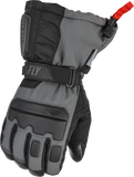 Fly Racing Aurora Gloves Black/Grey XL – Insulated Waterproof Motorcycle Gloves with Touch Screen Compatibility