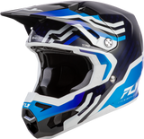 Fly Racing Formula S Carbon Byte Helmet Blue Carbon/Blue/White Small 73-4452S