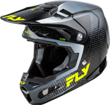 FLY Racing Large Formula S Carbon Protocol Helmet, Black Carbon/Grey/Hi-Vis, 73-4464L