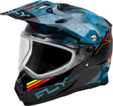 Fly Racing Trekker CW Conceal Helmet, Dual Shield, Slate/Black/Red, Small – Part Number 73-31359S