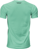 Fly Racing F Wing Tee Sage/Grey Small - Lightweight Cotton-Polyester Blend Crew Neck T-Shirt