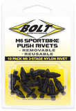 BOLT M6 Three-Stage Push Rivet Kit, 10-Pack, Part Number 2005-6SRIV