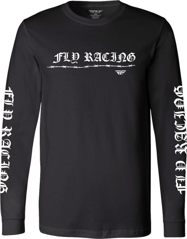 Fly Racing Fly Barbed Wire Long Sleeve Black 2X - Premium Contoured Crew Neck T-Shirt
