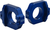 WORKS 17-265 Axle Blocks Elite Yamaha Blue