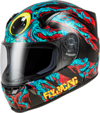 Fly Racing Revolt Space Creep Helmet Light Blue/Black/Red XS – DOT & ECE Approved Motorcycle Helmet
