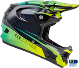 Fly Racing Werx R Helmet Hi Vis/Teal Carbon Large - Lightweight Impact-Resistant Motorcycle Helmet