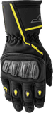 RST S1 Leather Motorcycle Gloves Black/Fluorescent Yellow, Small – Part Number 103650F.YEL-08