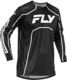Fly Racing Youth Rayce Bicycle Jersey Black/White YL - Performance Long Sleeve Cycling Jersey for Kids
