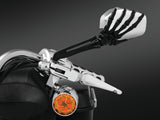 Kuryakyn 5 in. Skeleton Hand Mirrors, Black/Chrome, Model 1764