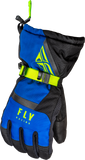 Fly Racing Cascade Gloves Black/Blue/High Visibility XS - Weatherproof, Insulated Riding Gloves