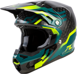 Fly Racing Formula S Carbon Byte Helmet Black Carbon/Teal/Lime XS 73-4453XS