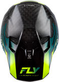 Fly Racing Formula S Carbon Byte Helmet Black Carbon/Teal/Lime Small 73-4453S