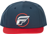 Fly Racing Fly Half Wing Hat Blue/Red - Adjustable Snapback with Curved Bill