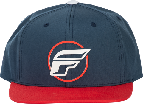Fly Racing Fly Half Wing Hat Blue/Red - Adjustable Snapback with Curved Bill