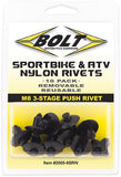 BOLT M8 Three-Stage Push Rivet Kit, 10-Pack, Part Number 2005-8SRIV