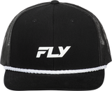 Fly Racing Fly Trucker Hat Black with Adjustable Snapback Closure
