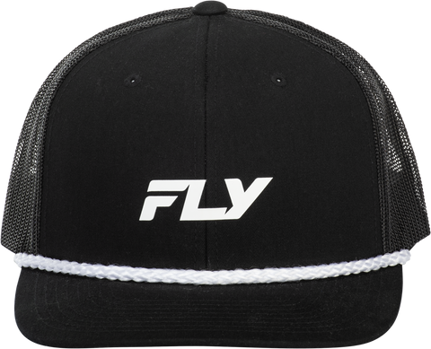 Fly Racing Fly Trucker Hat Black with Adjustable Snapback Closure