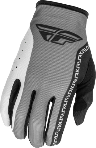 Fly Racing Lite Gloves Grey/Black Medium – Lightweight Minimalist Race Gloves with Touch Screen Compatibility