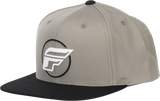 Fly Racing Fly Half Wing Hat Grey – Adjustable Snapback Cap with Curved Bill