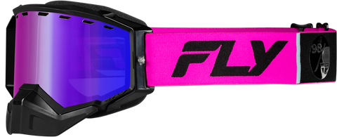 Fly Racing Zone Elite Snow Goggle Pink/Black with Polarized Rose Lens