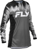 Fly Racing Women's Lite Jersey Black/Grey/White Medium - Lightweight Performance Motorcycle Jersey