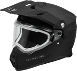 Fly Racing Trekker CW Solid Helmet with Electric Shield - Matte Black XS
