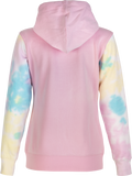 Fly Racing Women's Tie Dye Zip Up Hoodie Pink/Yellow/Blue Medium