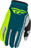 Fly Racing Lite Gloves Grey, Lime, and Teal - Part Number 379-7133X