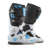 Gaerne SG-12 Motocross Boots Black/White/Carolina Blue Size 10, Part 2174-103-44.5