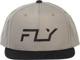 Fly Racing Fly Flow Hat Grey with Adjustable Snapback Closure