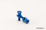 PUIG Hi-Tech 10mm Blue Swingarm Spools, Part Number 5924A, 2-Pack