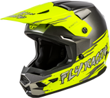 FLY Racing Youth Kinetic Surge Helmet Grey/Hi Vis Yellow - Lightweight Off-Road Motorcycle Helmet