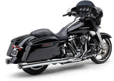 Cobra 6277 4-Inch Groove Tip Chrome Slip-On Mufflers for Harley-Davidson FLH and FLT Models