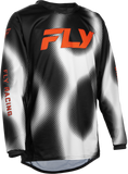 FLY RACING 30.86 in Youth Kinetic Torch Jersey Black/White/Orange, YS, 380-525YS