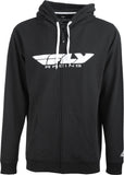 Fly Racing Corporate Zip Up Hoodie Black 2X - Comfortable Heather Fleece with Logo