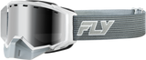 FLY RACING 37-4111 Zone Elite SN Goggle Grey/White with Black Mirror Polarized Smoke Lens