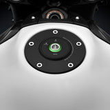 Rizoma TF011B Locking Gas Cap, Black and Green for Kawasaki Motorcycles